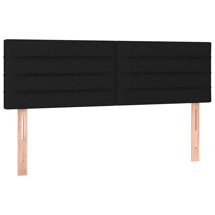 kontinentalseng med LED-lys 140x190 cm stof sort