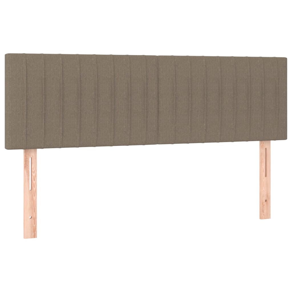 kontinentalseng med LED-lys 140x190 cm stof gråbrun