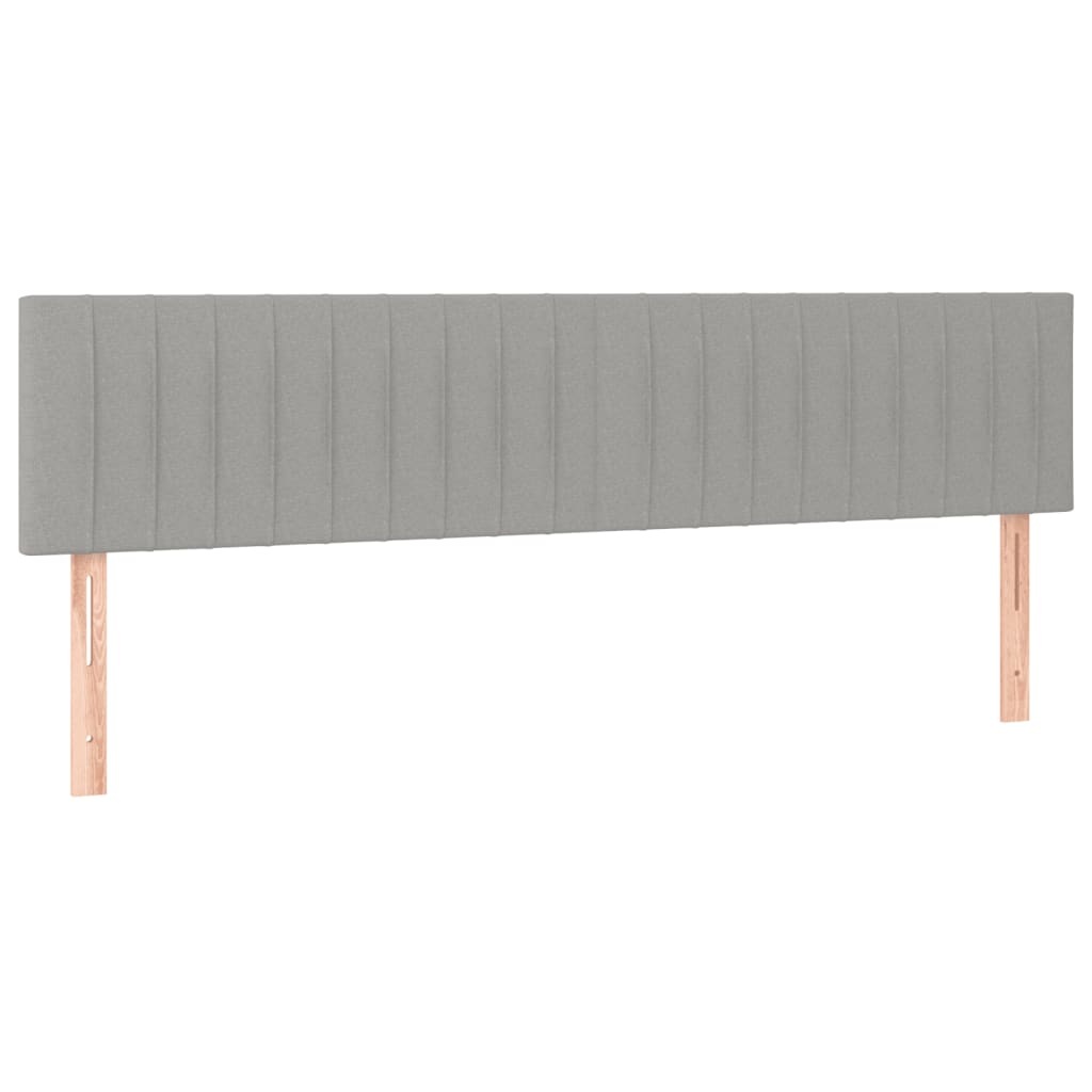 kontinentalseng med LED-lys 200x200 cm stof lysegrå