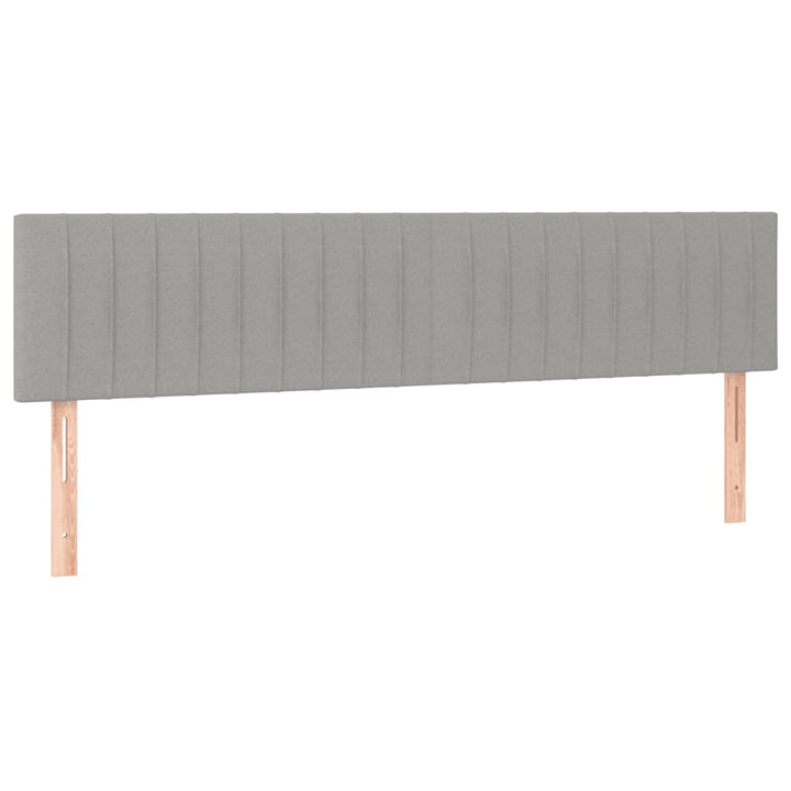 kontinentalseng med LED-lys 200x200 cm stof lysegrå