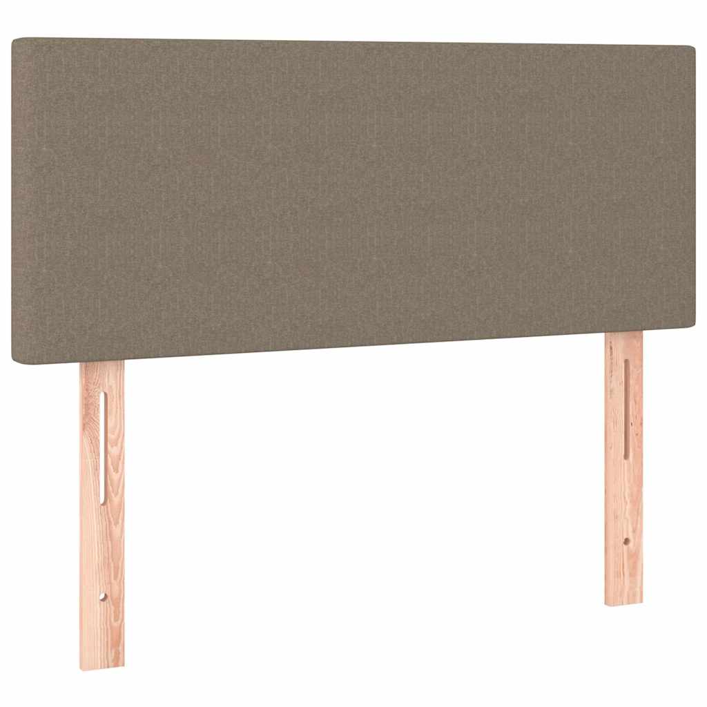 kontinentalseng med LED-lys 80x200 cm stof gråbrun