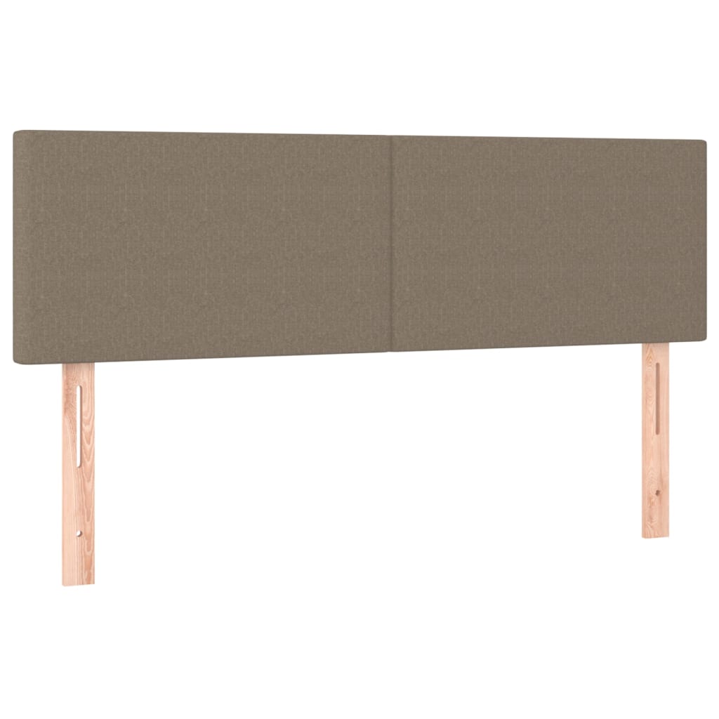 kontinentalseng med LED-lys 140x190 cm stof gråbrun