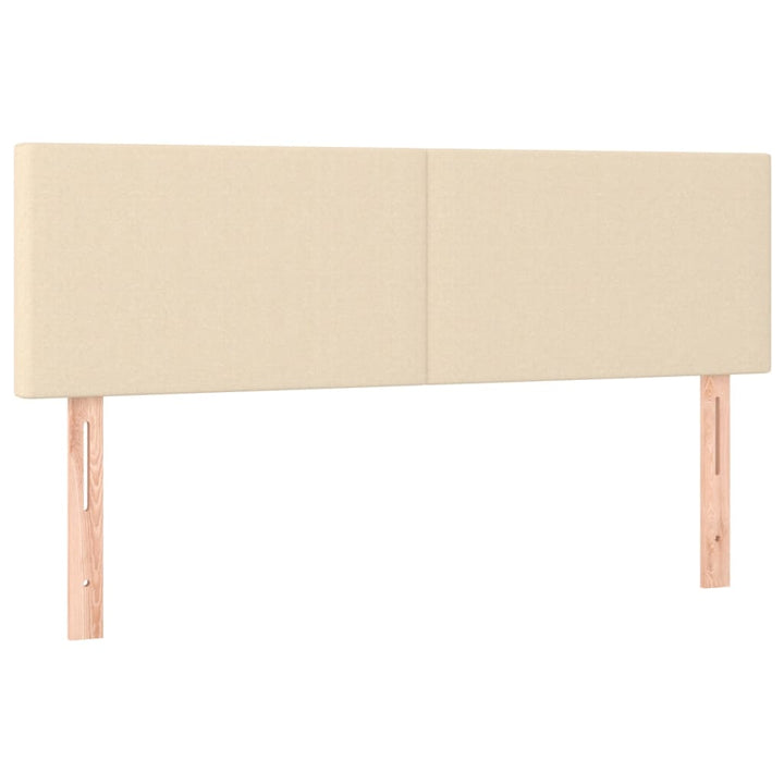 kontinentalseng med LED-lys 140x190 cm stof cremefarvet