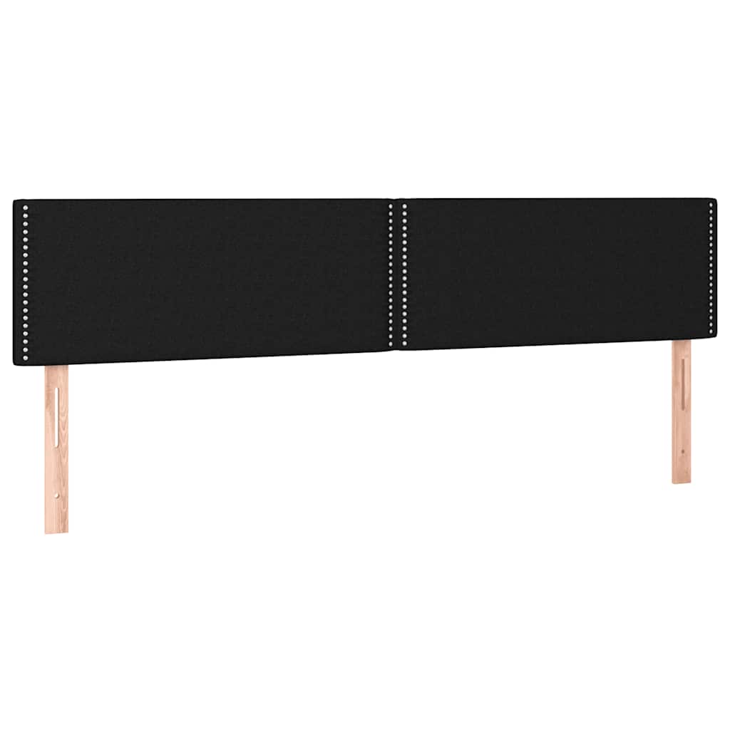 kontinentalseng med LED-lys 160x200 cm stof sort