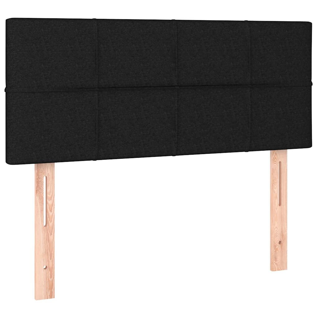 kontinentalseng med LED-lys 90x190 cm stof sort