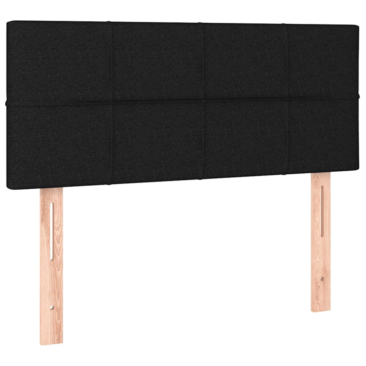 kontinentalseng med LED-lys 90x200 cm stof sort