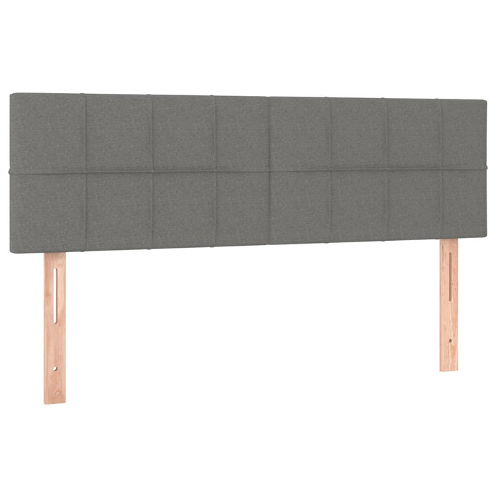 kontinentalseng med LED-lys 140x190 cm stof mørkegrå