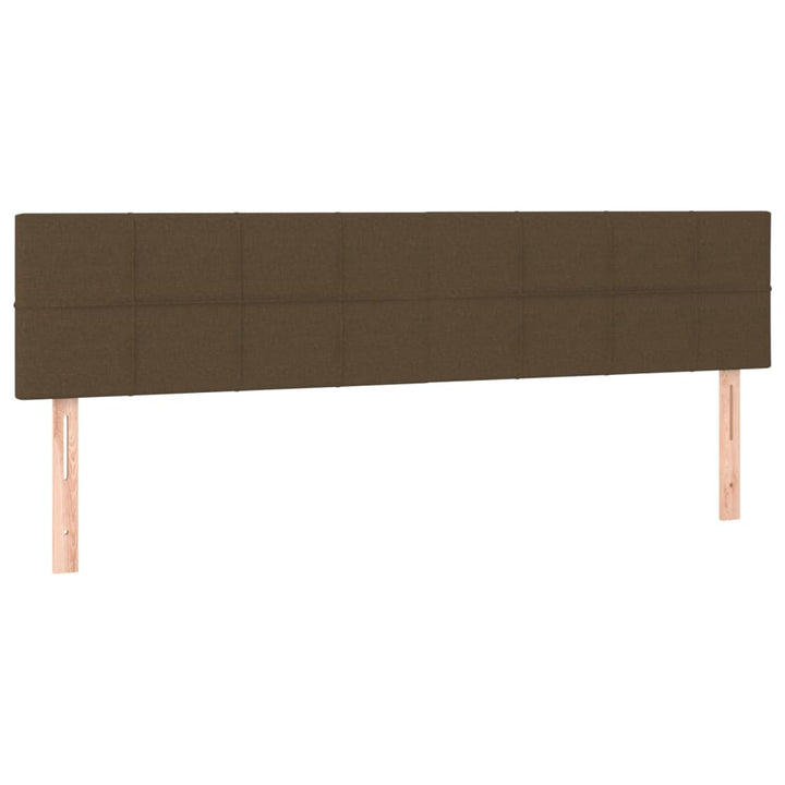 kontinentalseng med LED-lys 160x200 cm stof mørkebrun