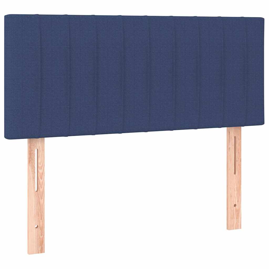 kontinentalseng med LED-lys 90x190 cm stof blå