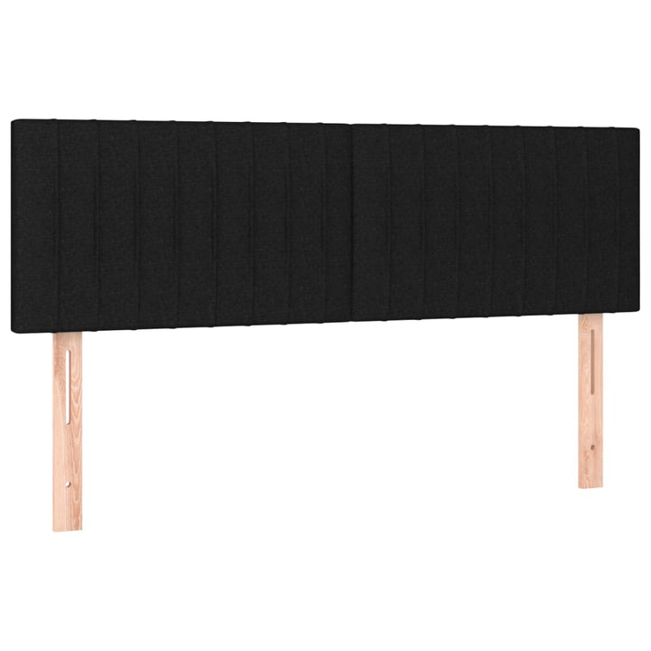kontinentalseng med LED-lys 140x190 cm stof sort