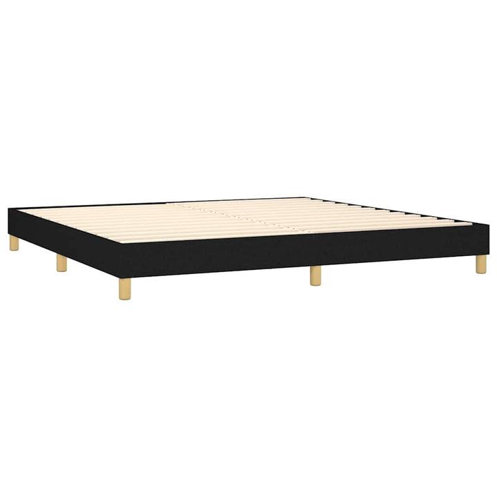 kontinentalseng med LED-lys 200x200 cm stof sort