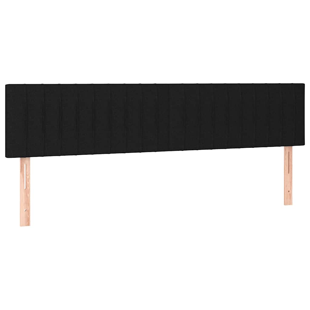 kontinentalseng med LED-lys 200x200 cm stof sort