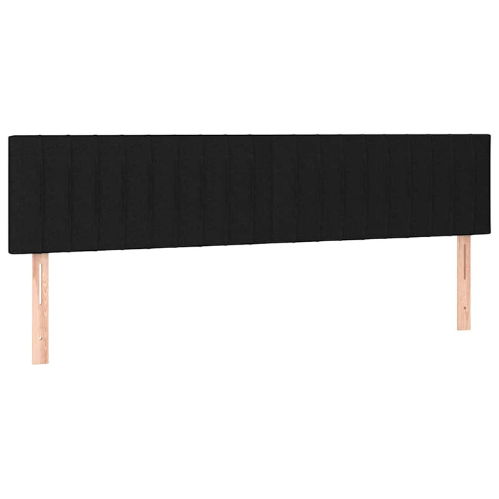 kontinentalseng med LED-lys 200x200 cm stof sort