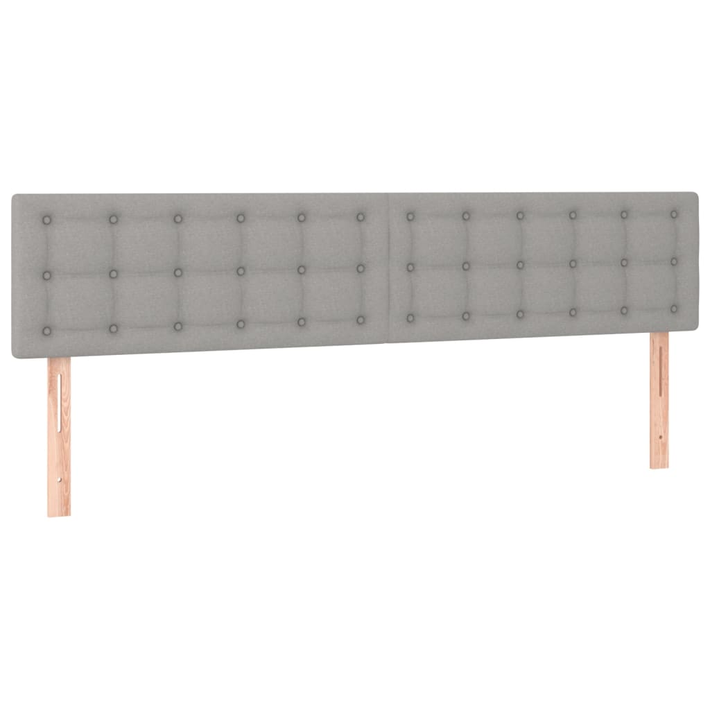 kontinentalseng med LED-lys 180x200 cm stof lysegrå
