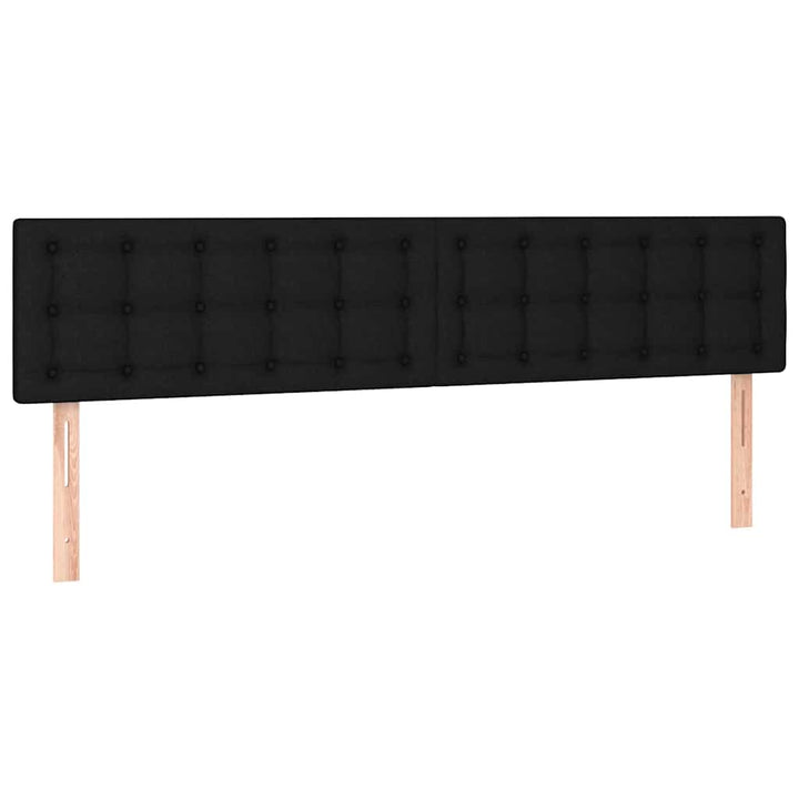 kontinentalseng med LED-lys 180x200 cm stof sort