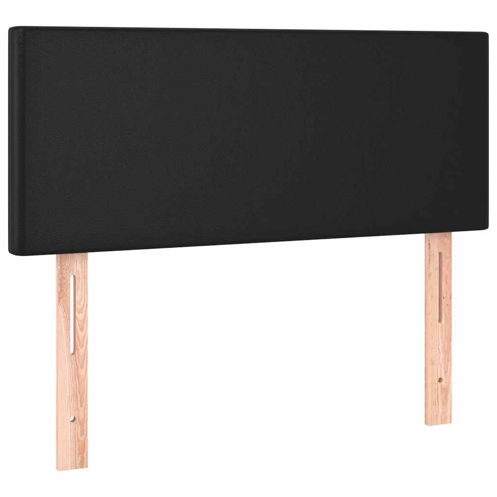 kontinentalseng med LED-lys 80x200 cm kunstlæder sort