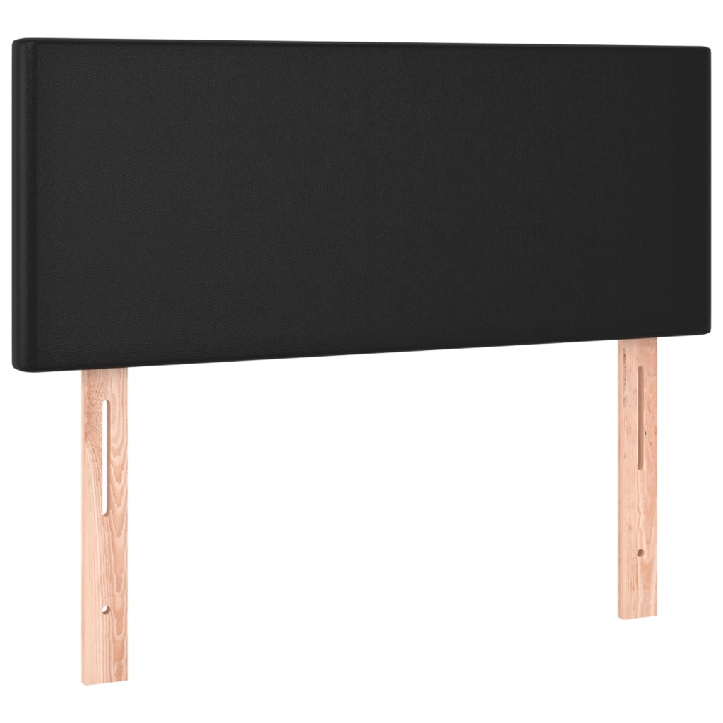 kontinentalseng med LED-lys 90x190 cm kunstlæder sort