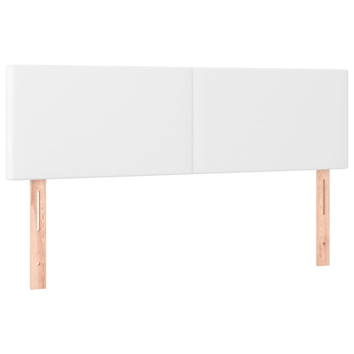 kontinentalseng med LED-lys 140x190 cm kunstlæder hvid