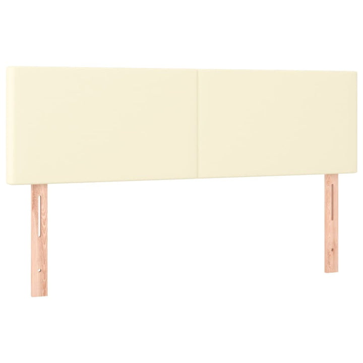 kontinentalseng med LED-lys 140x190 cm kunstlæder cremefarvet