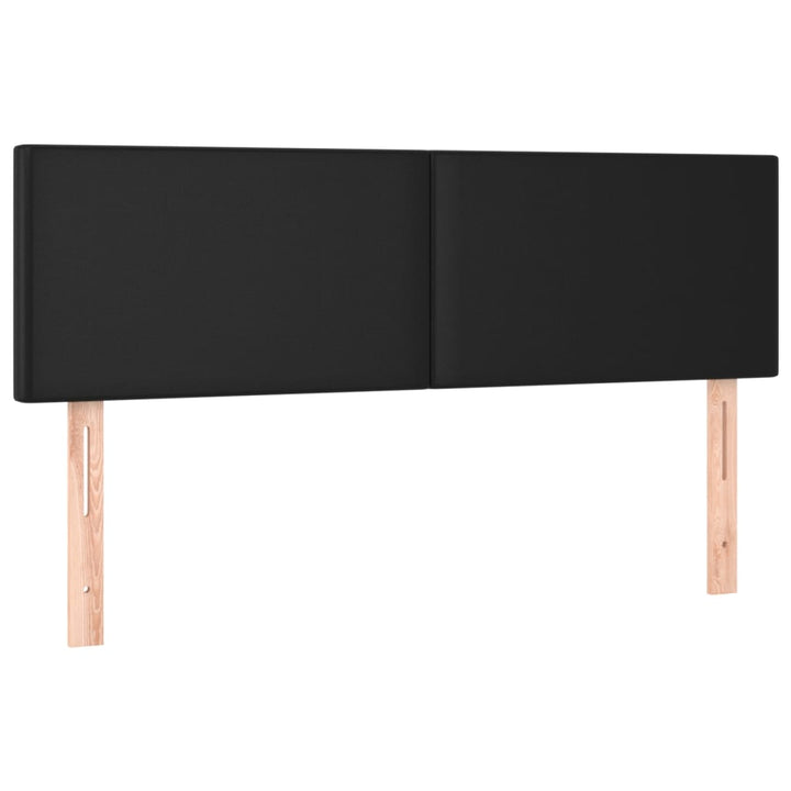 kontinentalseng med LED-lys 140x200 cm kunstlæder sort