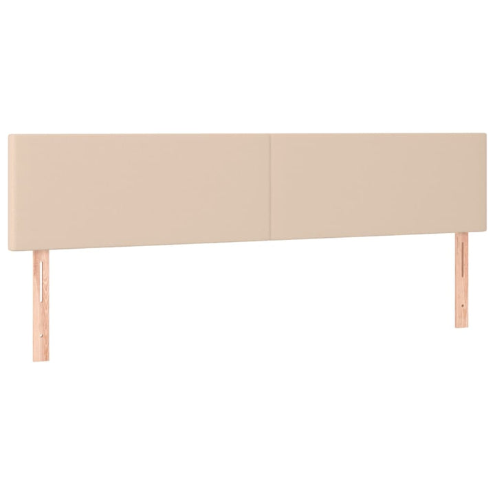 kontinentalseng LED-lys 200x200 cm kunstlæder cappuccinofarvet
