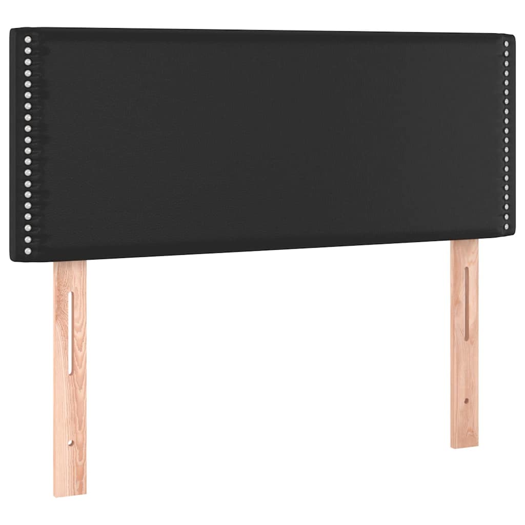 kontinentalseng med LED-lys 80x200 cm kunstlæder sort