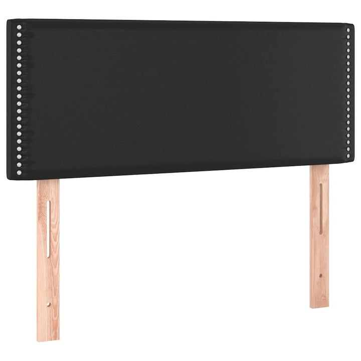 kontinentalseng med LED-lys 80x200 cm kunstlæder sort