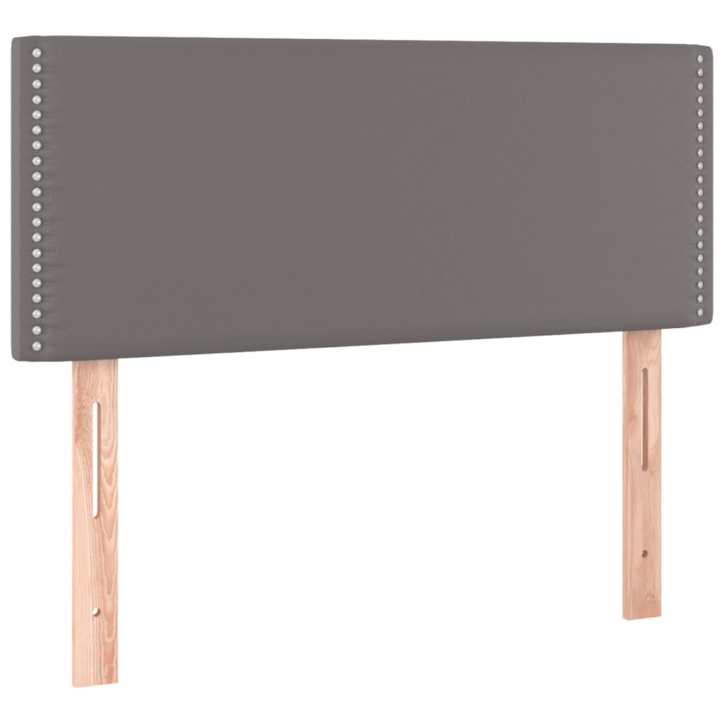kontinentalseng med LED-lys 80x200 cm kunstlæder grå