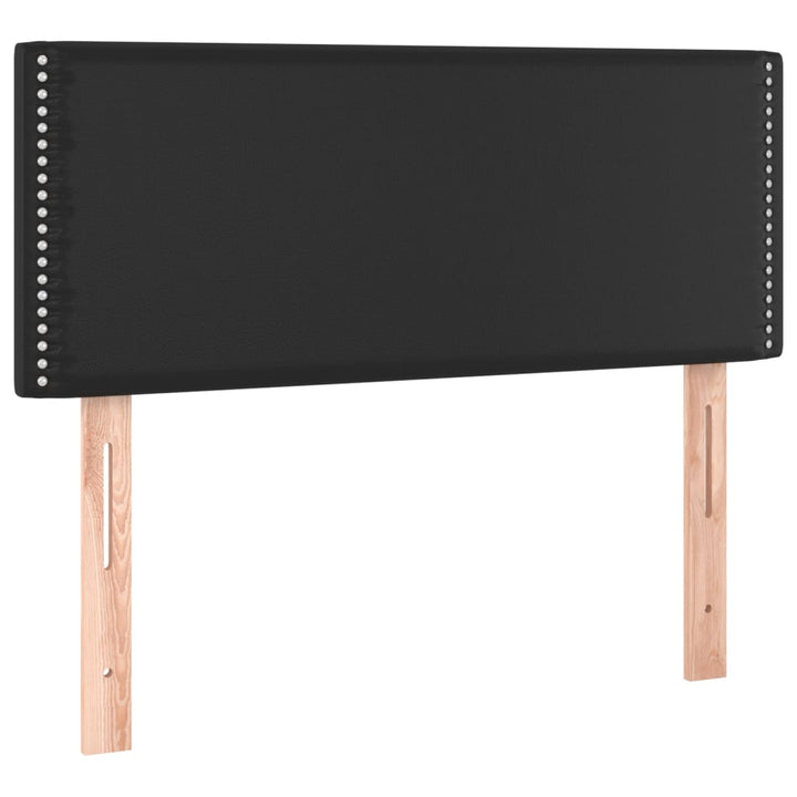 kontinentalseng med LED-lys 90x190 cm kunstlæder sort