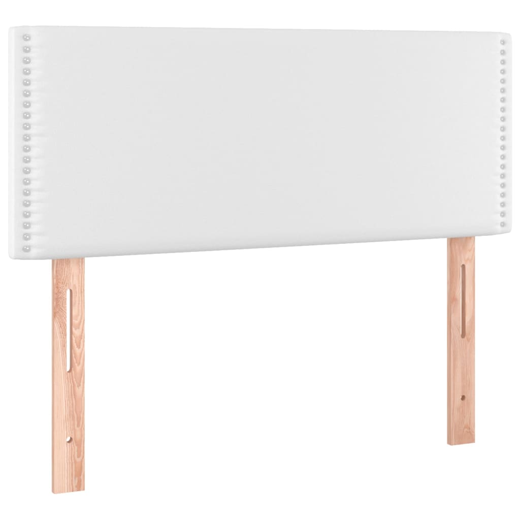 kontinentalseng med LED-lys 120x200 cm kunstlæder hvid