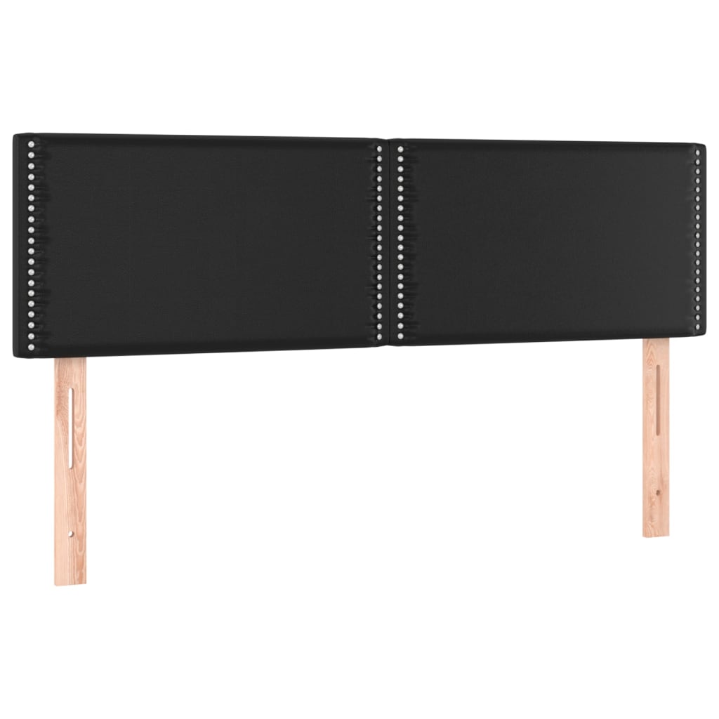 kontinentalseng med LED-lys 140x190 cm kunstlæder sort