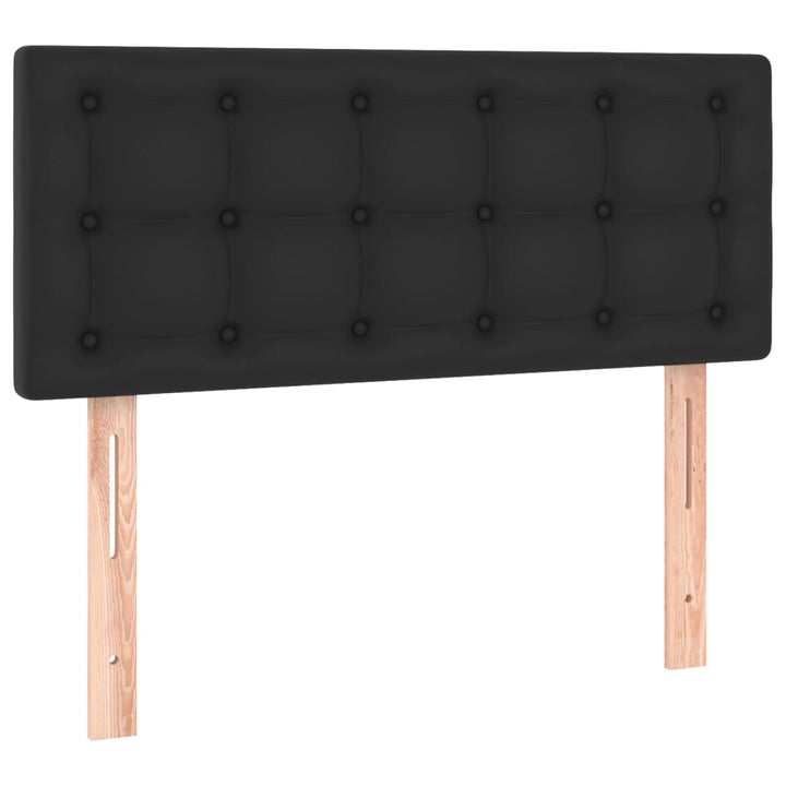 kontinentalseng med LED-lys 90x190 cm kunstlæder sort