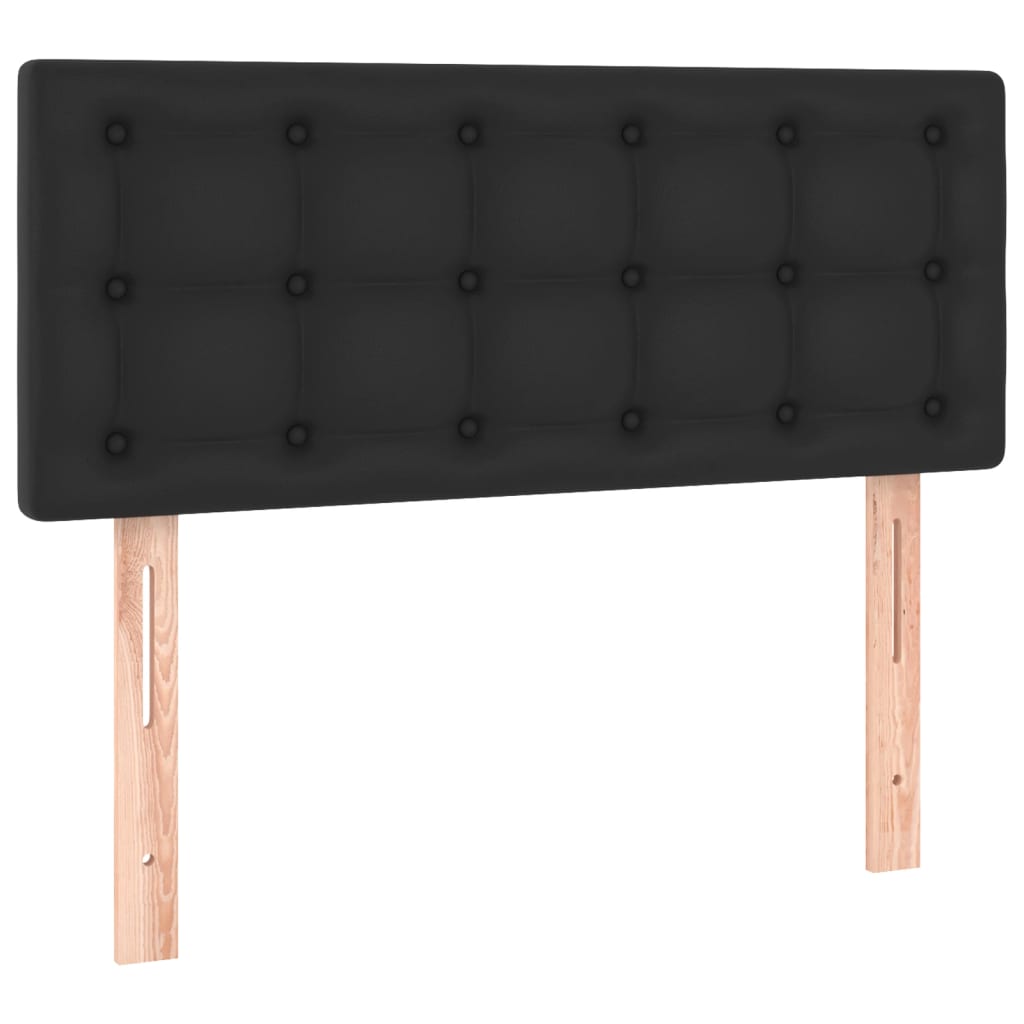 kontinentalseng med LED-lys 90x200 cm kunstlæder sort