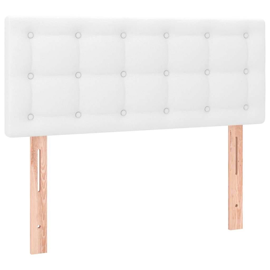 kontinentalseng med LED-lys 90x200 cm kunstlæder hvid