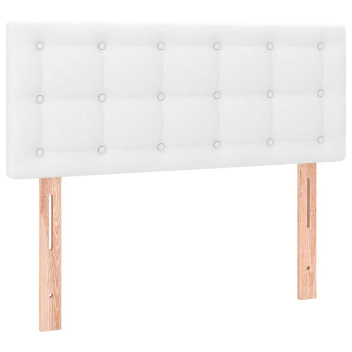 kontinentalseng med LED-lys 90x200 cm kunstlæder hvid