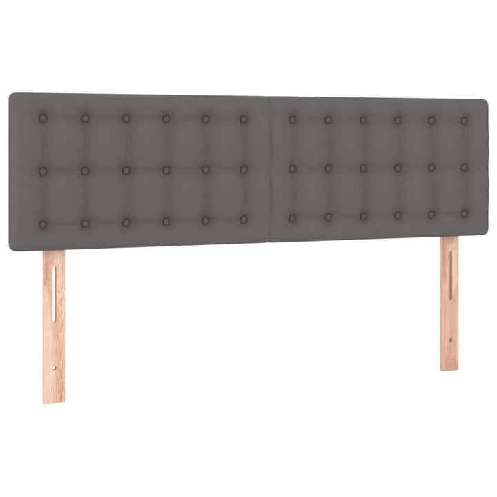 kontinentalseng med LED-lys 140x190 cm kunstlæder grå