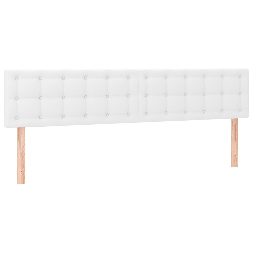 kontinentalseng med LED-lys 200x200 cm kunstlæder hvid
