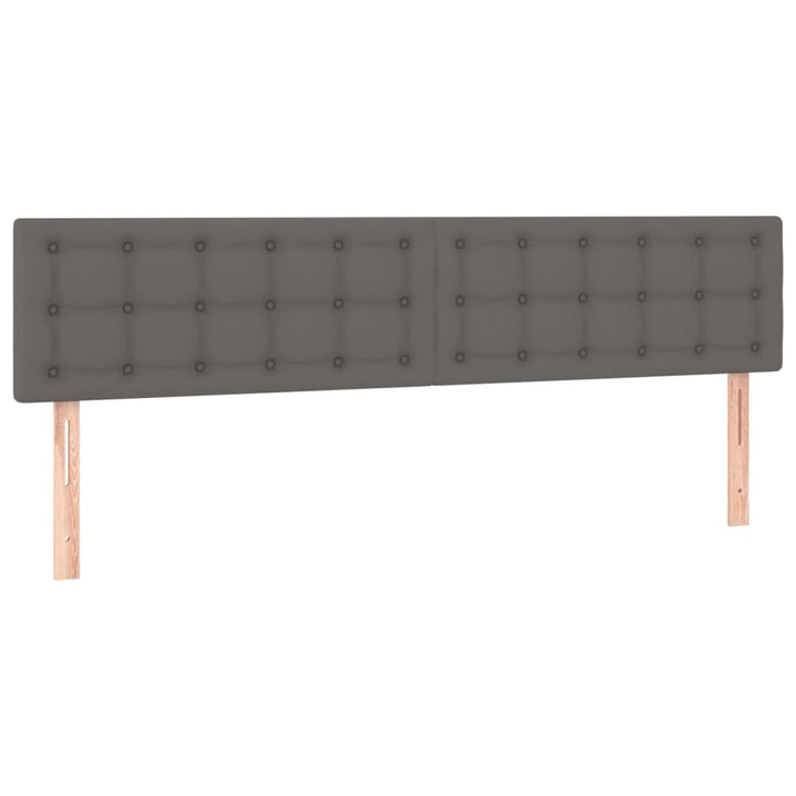 kontinentalseng med LED-lys 200x200 cm kunstlæder grå