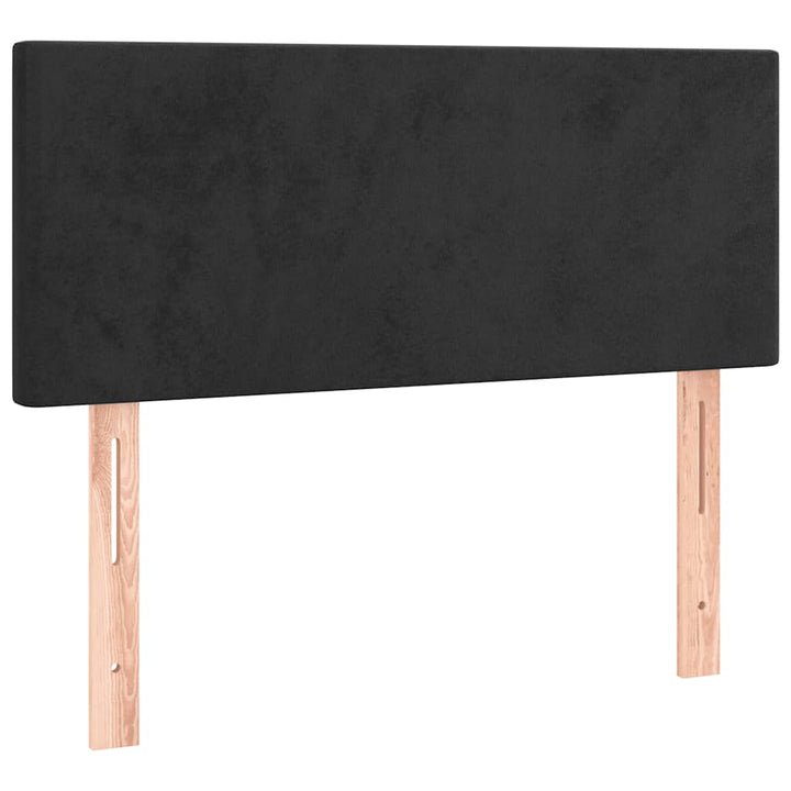 kontinentalseng med madras og LED-lys 80x200 cm velour sort