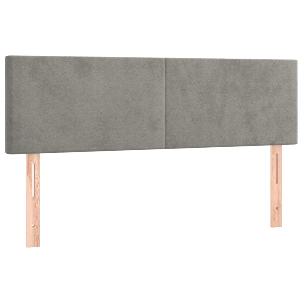 kontinentalseng med madras og LED-lys 140x190 cm velour lysegrå