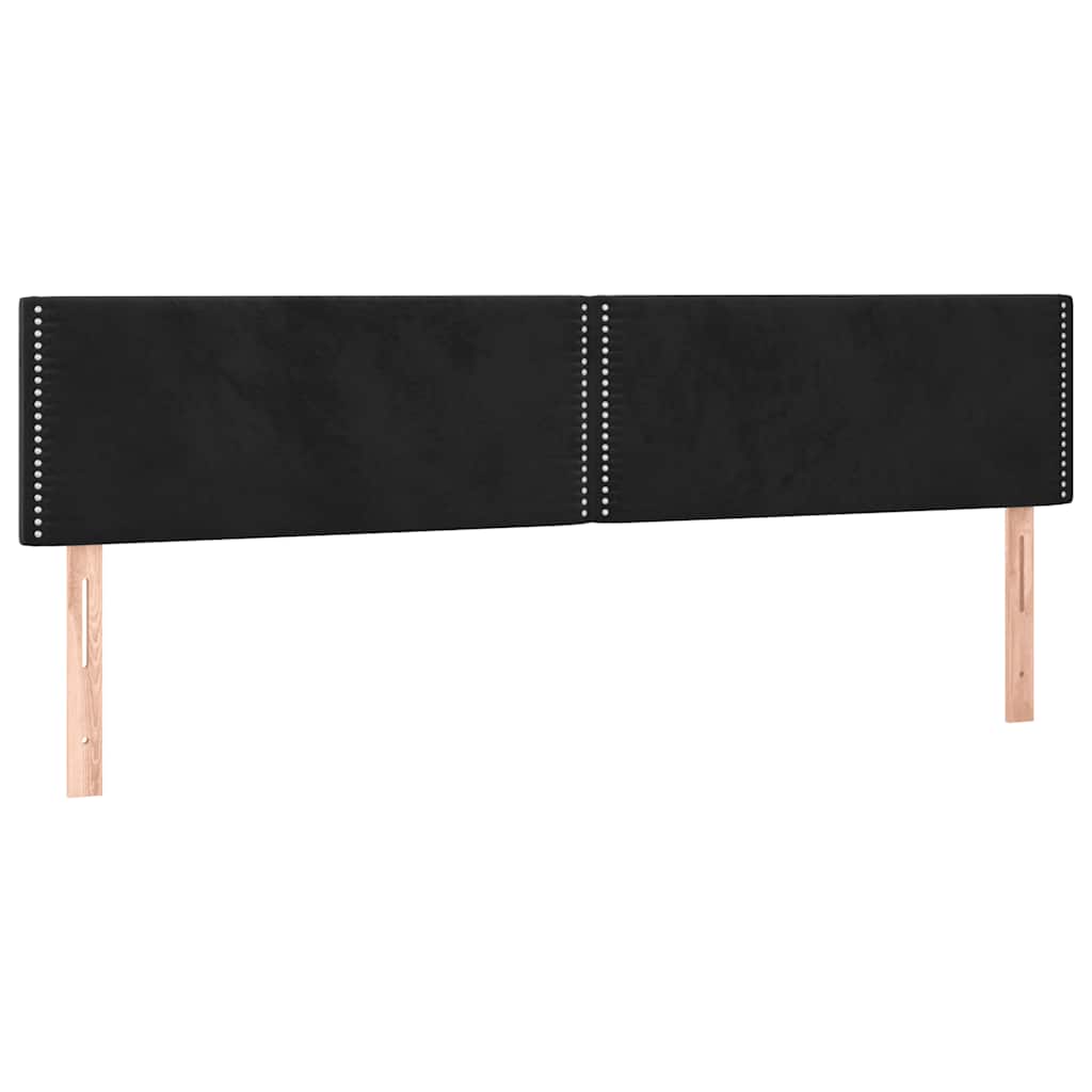 kontinentalseng med madras og LED-lys 160x200 cm fløjl sort