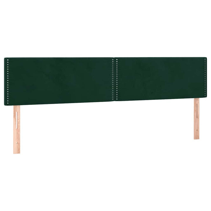kontinentalseng med madras og LED-lys 180x200 cm fløjl mørkegrøn