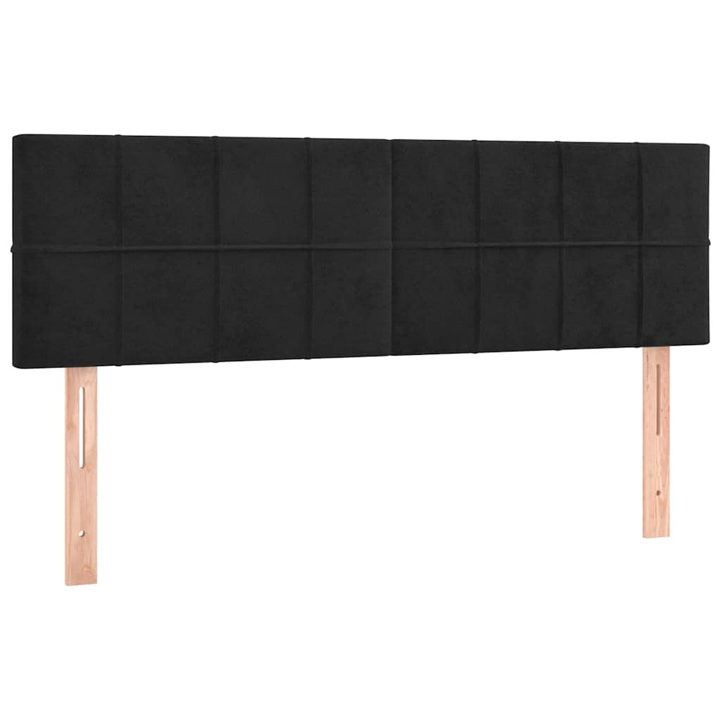 kontinentalseng med madras og LED-lys 140x190 cm fløjl sort