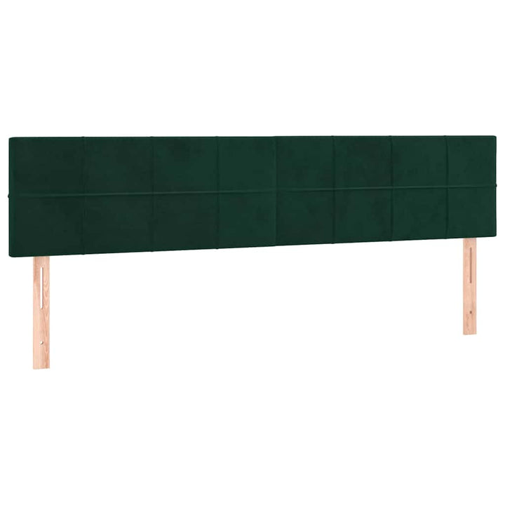 kontinentalseng med madras og LED-lys 160x200 cm fløjl mørkegrøn
