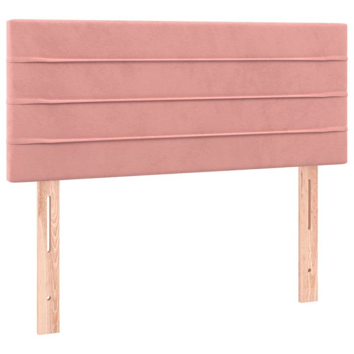 kontinentalseng med madras og LED-lys 80x200 cm velour pink