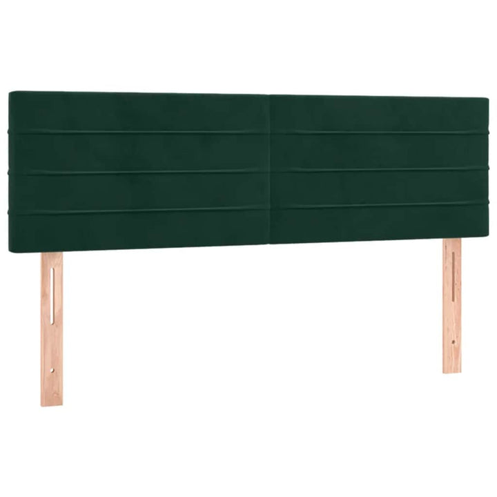 kontinentalseng med madras og LED-lys 140x200 cm fløjl mørkegrøn