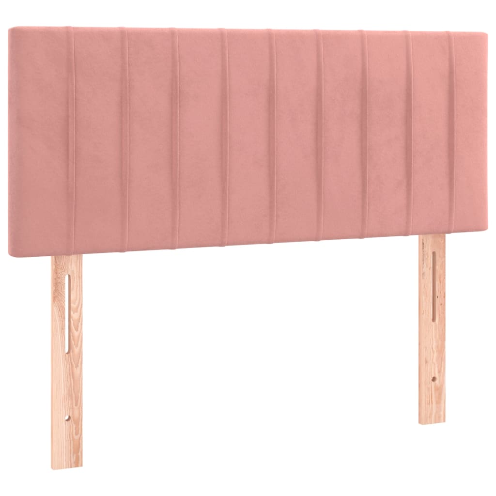 kontinentalseng med madras og LED-lys 80x200 cm velour pink