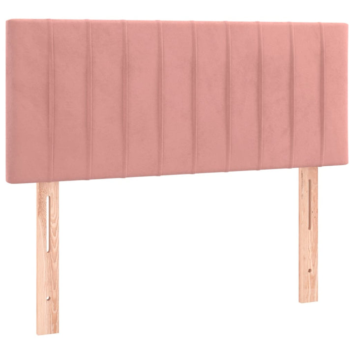 kontinentalseng med madras og LED-lys 80x200 cm velour pink