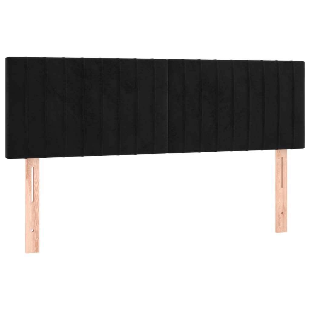 kontinentalseng med madras og LED-lys 140x200 cm fløjl sort