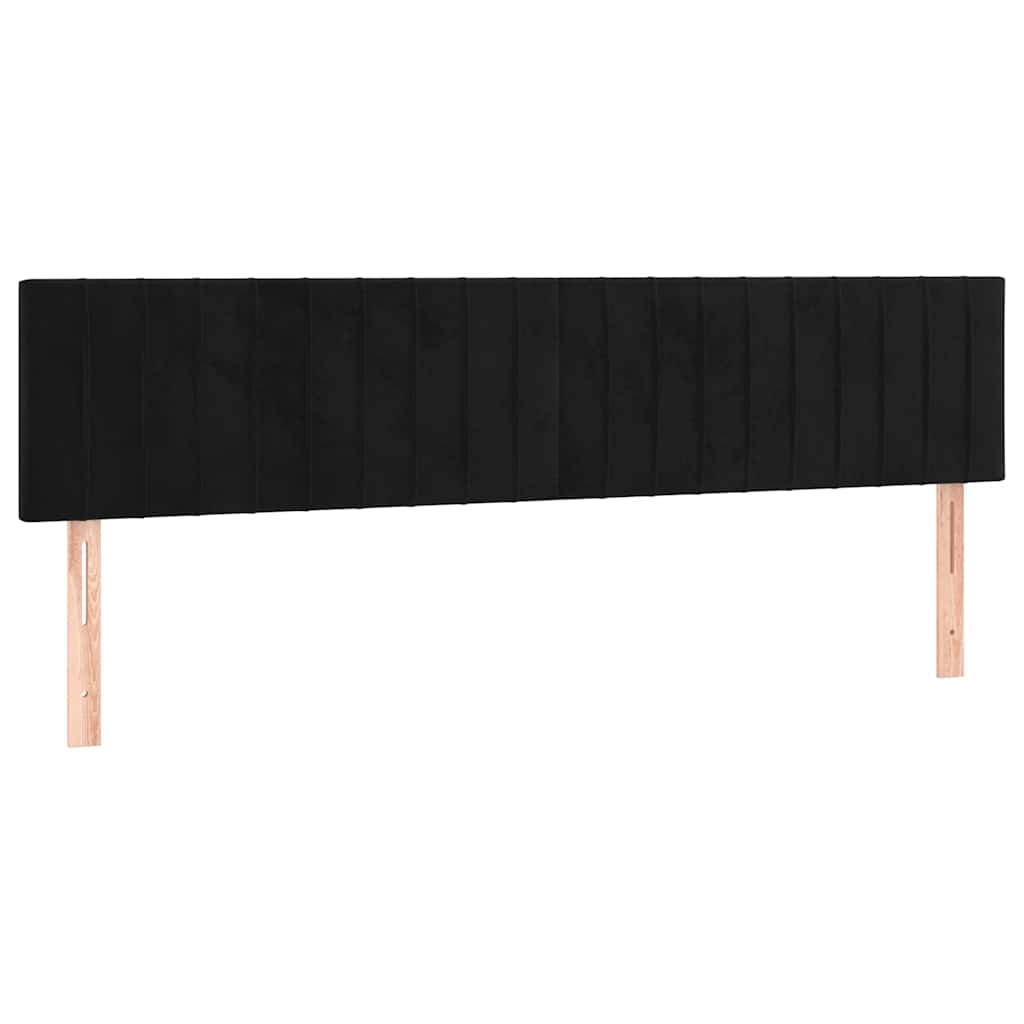kontinentalseng med madras og LED-lys 200x200 cm fløjl sort